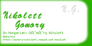 nikolett gomory business card